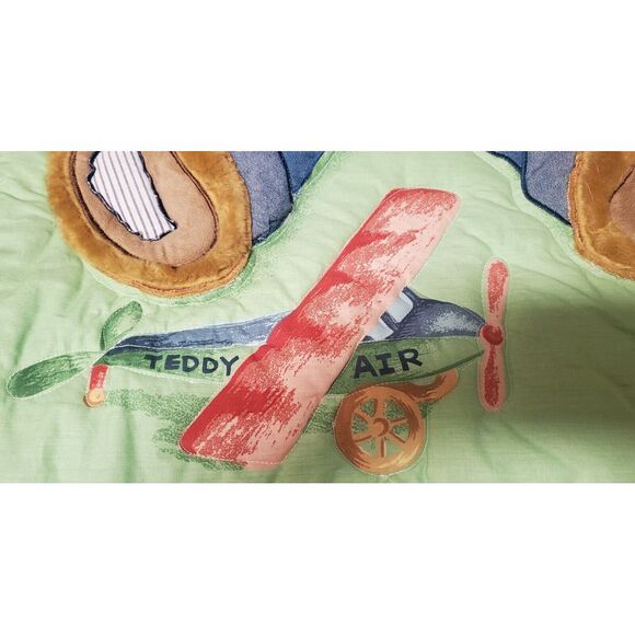 VTG Baby Quilt by BJT Blue Jean Teddy Bear 3D Plush Teddy Boat/Bike/Plane/Car - Picture 3 of 13